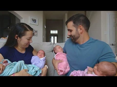 Texas couple welcomes identical quadruplets