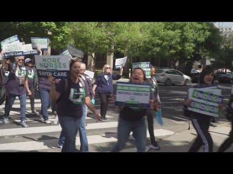 Nurses across California rallying for better wages and other requests