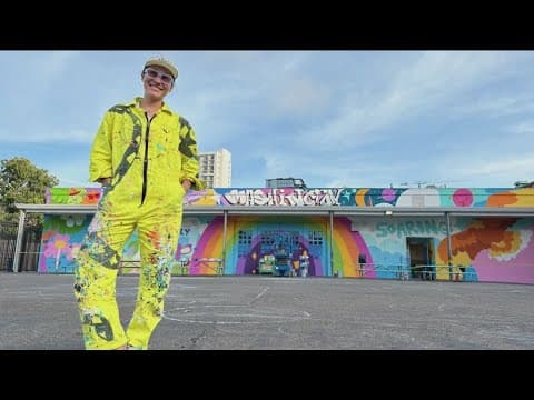 Scarlett Baily and her two latest murals through the NTC Foundation