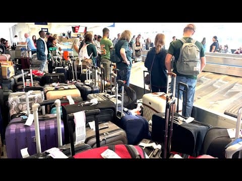 Video shows backup, long lines at DFW Airport baggage claim after storms hit North Texas