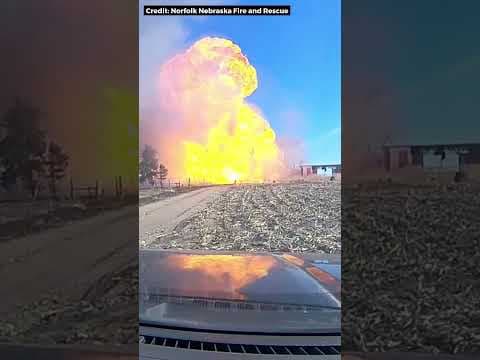 Caught on camera: 500-gallon propane tank explodes in Nebraska; no injuries reported #shorts