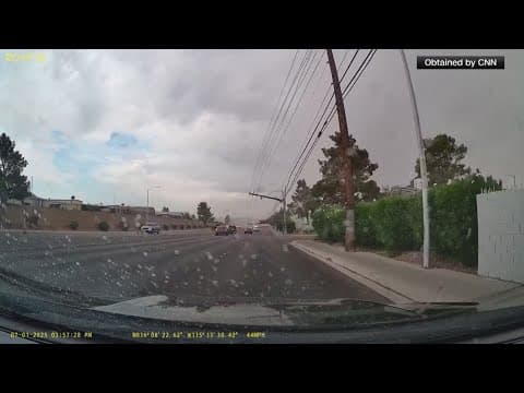 Power lines fall on cars during dust storm in Las Vegas