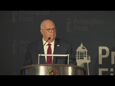 Former Governor Larry Hogan speaks at Watergate event