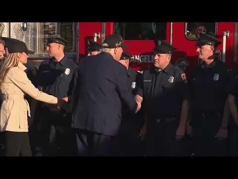 President Trump tours area affected by wildfires