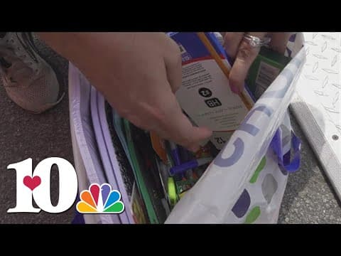 Knox Co. leaders give away all 2,500 bags during 'School Mania' event