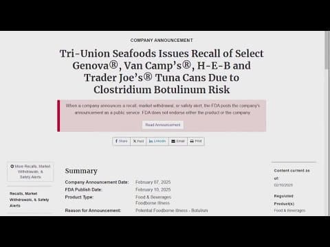 Seafood company voluntarily recalls tuna product