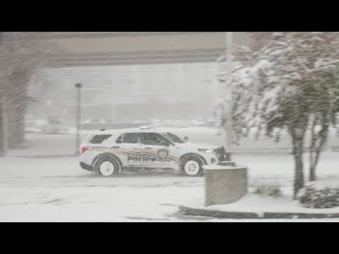 Residents mostly stay put as snowfall continues in Gretna