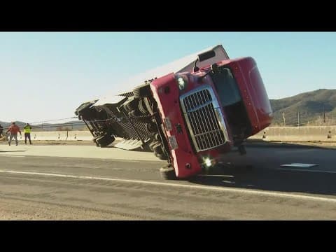 Weather Impact Alert | Fierce wind and overturned semi-trucks