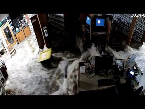 New York library experiences major flooding, video shows