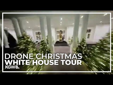 Drone tour of White House Christmas holiday décor