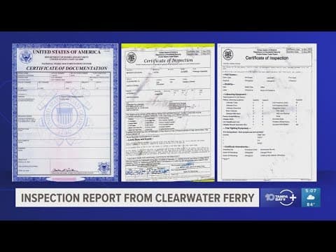 10 Investigates obtains inspection report for Clearwater passenger ferry involved in deadly crash