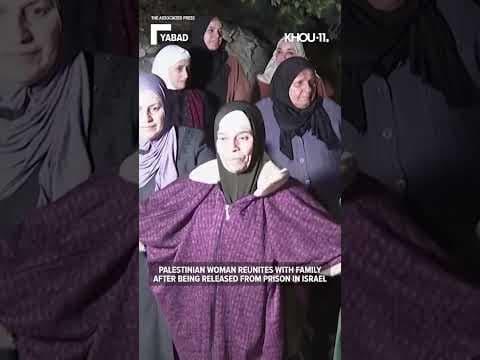 Palestinian woman who was part of swap reunites with family #shorts