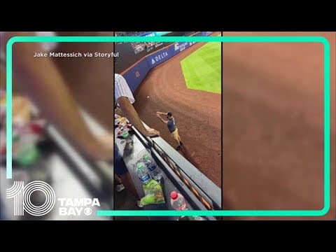 Fan seen in outfield after reportedly falling from stands during Mets game