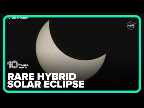 Rare hybrid solar eclipse seen over Australia | Time-lapse