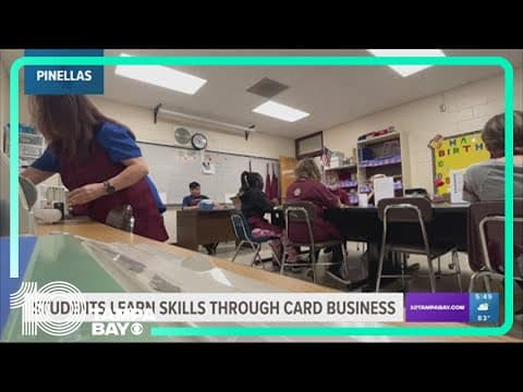 Students learn skills through card business