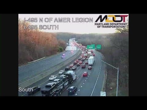 Presidential motorcade enters Capital Beltway as Biden heads to election event in Bethesda