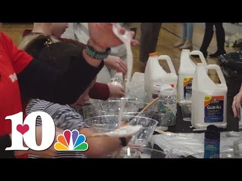 Making "bouncy snowballs" at Rocky Hill Elementary