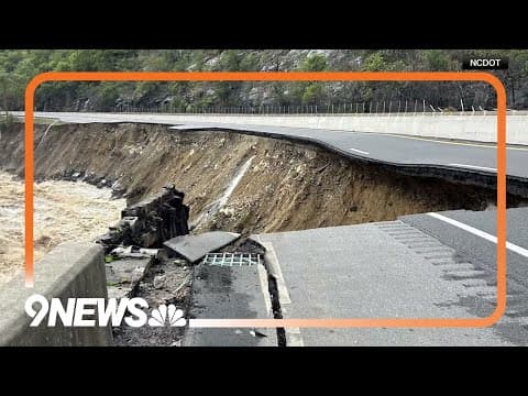 Mudslide in North Carolina after Hurricane Helene, I-40 partially collapsed