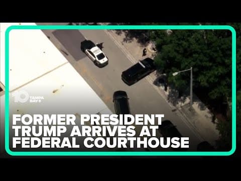 Donald Trump's motorcade arrives at federal courthouse in Miami