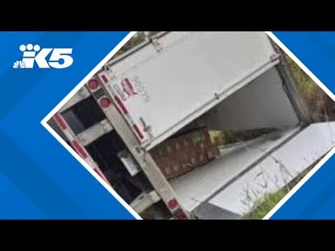 Semi-truck carrying 40,000 pounds of bananas tips over on SR 18 near Issaquah