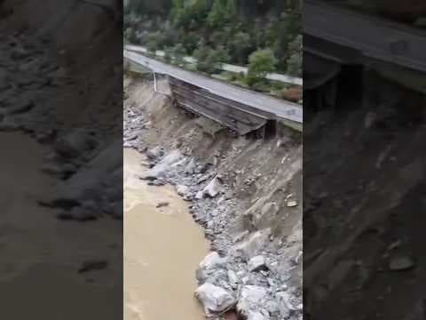 Interstate 40 partially collapses near Asheville, NC, after historic floods