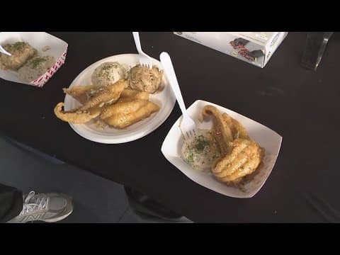 Jazz Fest Day 1: Stufhapn Event Catering shares creole stuffed crab, catfish almondine