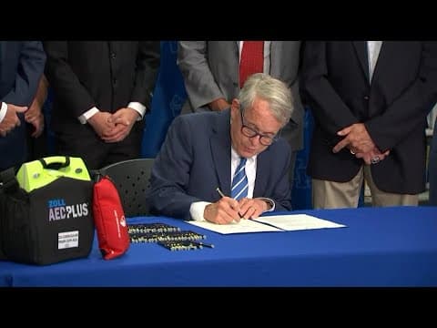 DeWine signs bill requiring AEDs in Ohio schools