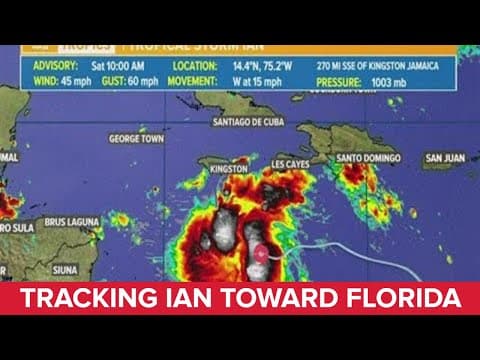 Saturday 10am Tropical Storm Ian update: Ian continues to strengthen