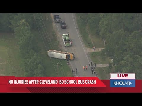 Breaking: Another Cleveland ISD bus involved in rollover crash