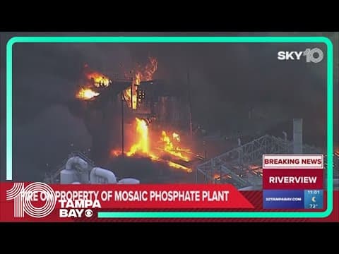 'High-density plastic pipes' burn in massive fire at Mosaic fertilizer plant in Hillsborough County