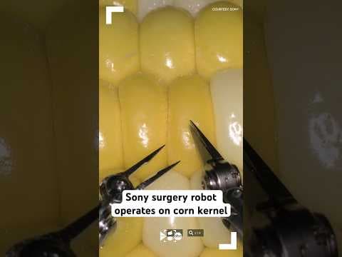 Sony surgery robot operates on corn kernel