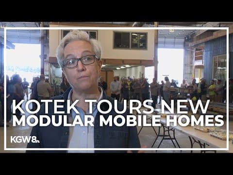 Oregon Gov. Tina Kotek tours new modular mobile homes