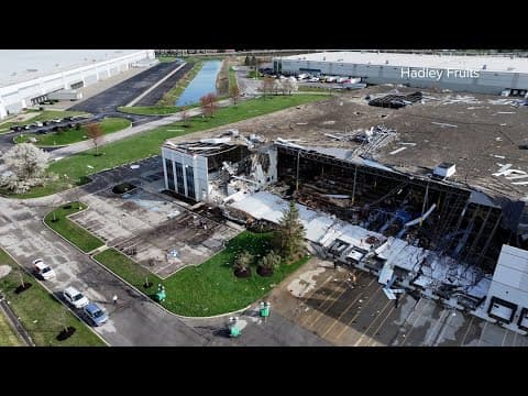 Drone video of the damage to Sur La Table in Brownsburg