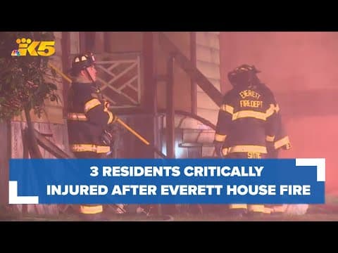 3 critically injured after Everett house fire