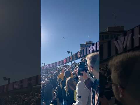 Military flyover at Colorado football game at Folsom Field