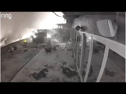 California wildfires | Ring camera shows fire in Malibu