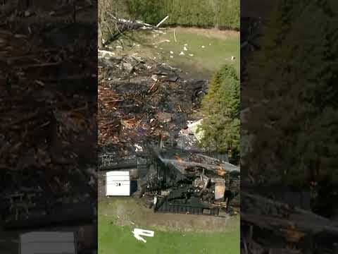 Aerial footage shows a home leveled after an explosion in Otsego, Minnesota #kare11