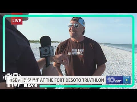 Athletes compete at the Fort DeSoto triathlon