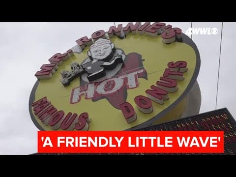 Mr. Ronnie’s Famous Hot Donuts sign back after being destroyed during Hurricane Ida
