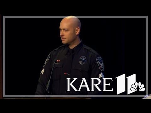 Sgt. Adam Medlicott speaks at Burnsville responders' memorial service