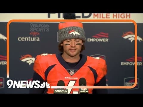 Jarrett Stidham reacts after first NFL win after replacing Russell Wilson in Denver