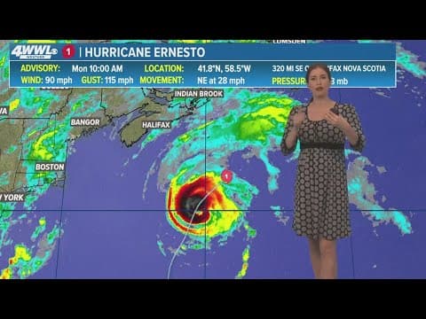 Monday 12 PM Tropical Update: Ernesto heads to the northern part of the Atlantic Ocean