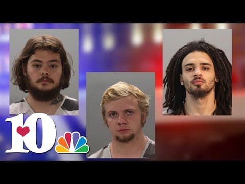 Three people charged with setting stolen vehicle on fire after two arrested for car burglaries