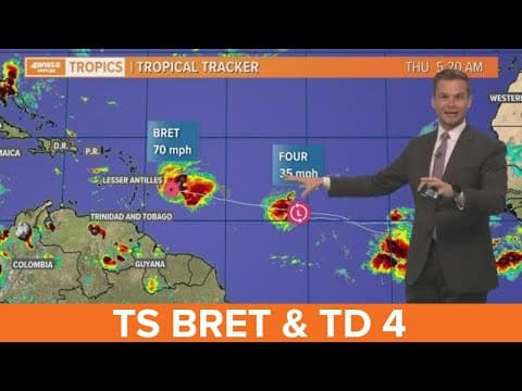 Thursday morning tropical update: TD Four forms behind Tropical Storm Bret