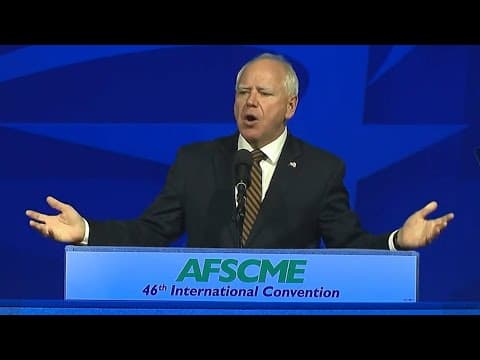 Tim Walz responds to questions related to his past comments about his military service record