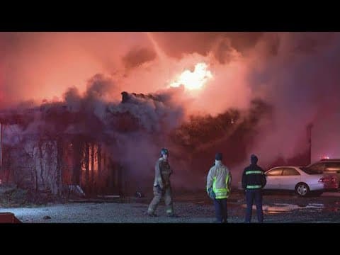 Large fire at building in North Linden