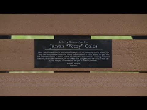Loved ones honor life of Jarvon Coles with bench dedicated to him at Northshore Park