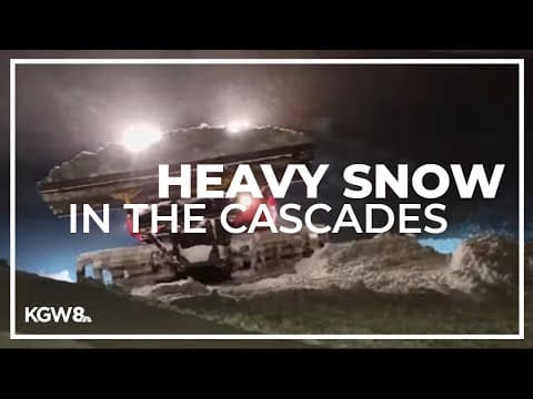 Heavy snow falls across the Cascades