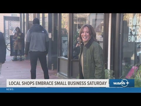 Kamala Harris surprises Mount Pleasant bookstore customers for Small Business Saturday