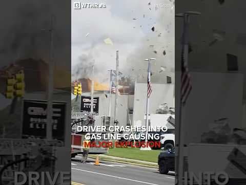 Driver crashes into gas line causing major explosion!